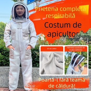 Costum apicultor din plasă 3D respirabilă, unic, protecție pentru întregul corp, greutate 490 g, brand Bee Warrior