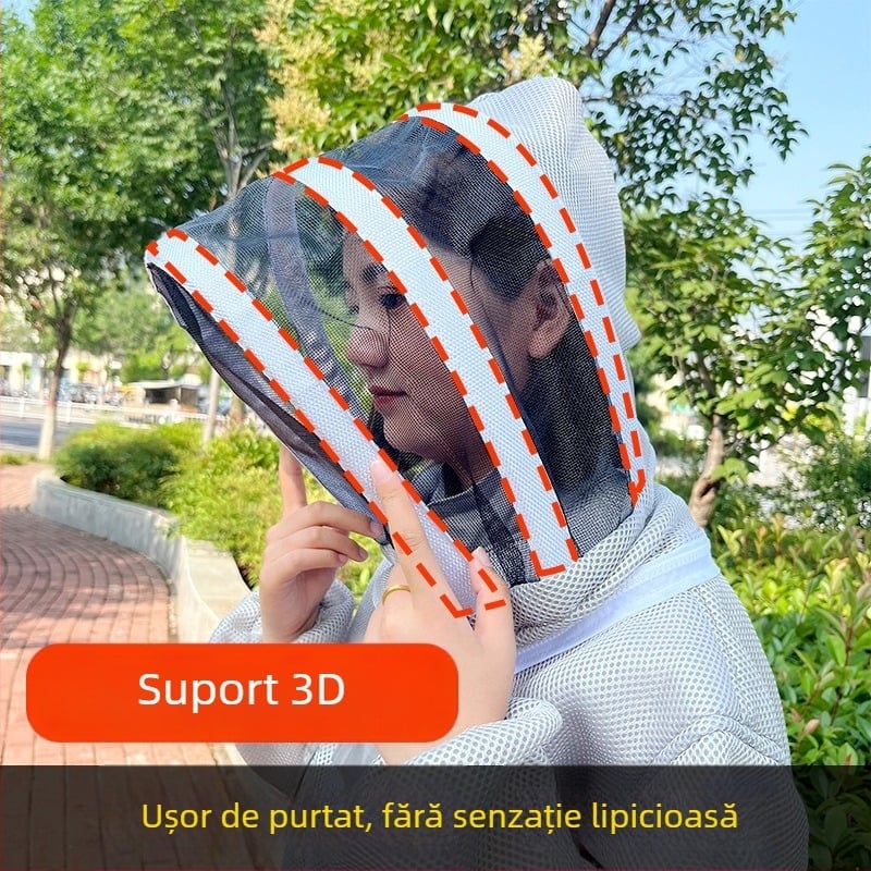 Costum apicultor din plasă 3D respirabilă, unic, protecție pentru întregul corp, greutate 490 g, brand Bee Warrior