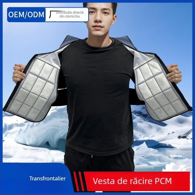 Vesta de răcire PCM cu schimb de fază pentru lucru în aer liber pe șantier — poliester, 1100 g
