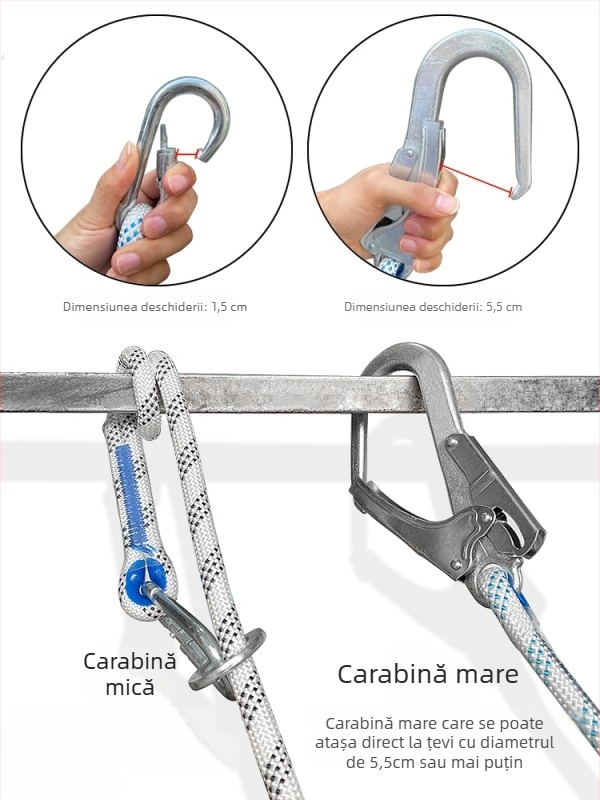 Curea de siguranță pentru lucru la înălțime, design cu cinci puncte pentru întregul corp, frânghie de protecție rezistentă la abraziune, inel dublu mare, frânghie în stil european