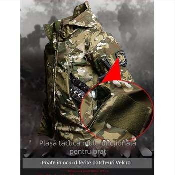 Set camuflaj tactic cu glugă: impermeabil și rezistent la uzură, din corduroy cu țesătură principală din in, pentru bărbați