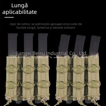 Sac tactică în stil tigru, montură MOLLE, sistem de acces rapid, adaptor 9 mm, nailon mat