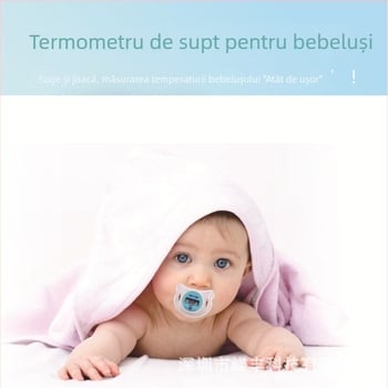 Termometru suzetă DT101 — Brand Good luck, baterie AG3, pentru sugari, utilizare ca suzetă