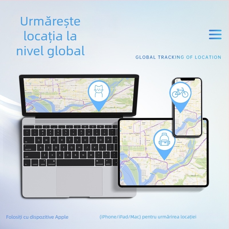 Localizator pentru guler de animal de companie pentru persoane în vârstă și copii, Anti-pierdere, Montat în mașină, Anti-furt, Dispozitiv GPS inteligent (Model F6, 260 mAh, USB 3.0, ABS, 12.3 g)