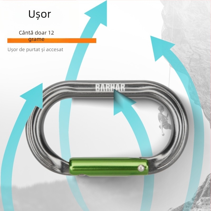 Barhar carabină, tip O, Quick-Hook, din aluminiu