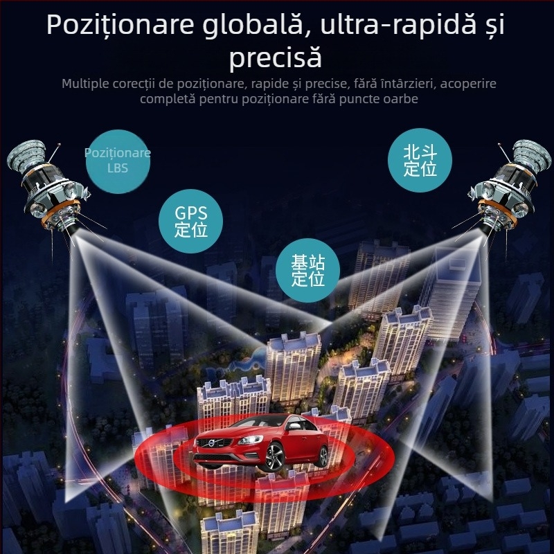 GPS tracker pentru autovehicul OBD II - 4G, poziționare în timp real, acoperire globală, alertă de pierdere, antenă încorporată