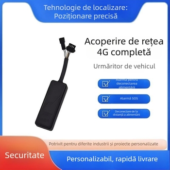 Locator GPS pentru vehicule cu conectivitate 4G, buton SOS, navigație BeiDou, antenă încorporată, alimentare 9-90V DC