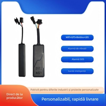 Locator GPS pentru vehicule cu conectivitate 4G, buton SOS, navigație BeiDou, antenă încorporată, alimentare 9-90V DC