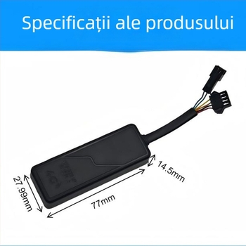 Locator GPS pentru vehicule cu conectivitate 4G, buton SOS, navigație BeiDou, antenă încorporată, alimentare 9-90V DC