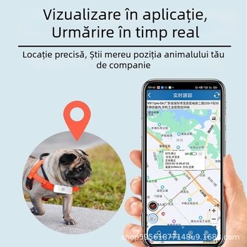 Zgarda GPS 4G pentru câini și pisici – localizare și urmărire, anti-pierdere