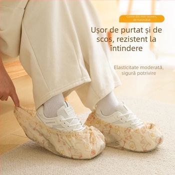 Capace de pantofi de unică folosință pentru interior, ambalate în cutie, din material nețesut, impermeabile, antiderapante, cu design de tragere