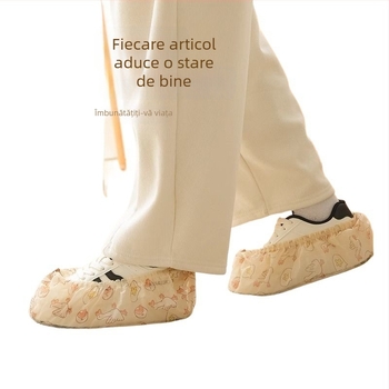 Capace de pantofi de unică folosință pentru interior, ambalate în cutie, din material nețesut, impermeabile, antiderapante, cu design de tragere