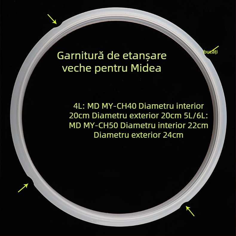 Inel de etanșare din silicon pentru oală electrică sub presiune Midea, 3–6 litri