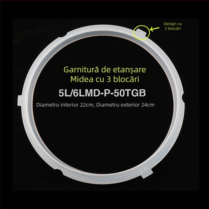 Inel de etanșare din silicon pentru oală electrică sub presiune Midea, 3–6 litri
