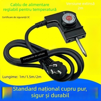 Comutator de control al temperaturii cu cablu de alimentare pentru oale electrice, plăci de grătar, tigăi de prăjit și tigăni de clătite – accesoriu multifuncțional (Model 1)