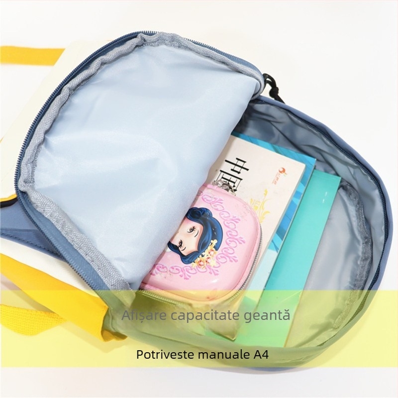 Rucsac unisex pentru clasele 1–6, material Oxford, impermeabil și rezistent la uzură, bretele cu pernă de aer, model cu litere, căptușeală din poliester