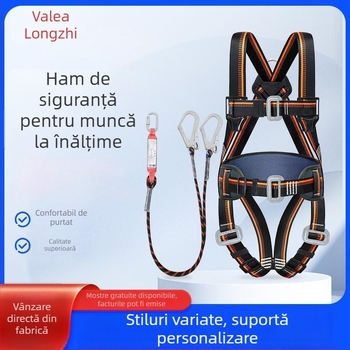 Longzhigu Set de centură de siguranță pentru lucru la înălțime – curea și funie din poliester, sarcină 150 kg, lungimea funiei: consultați serviciul pentru clienți