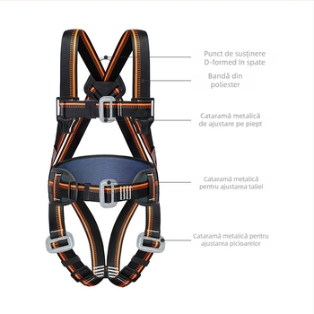 Longzhigu Set de centură de siguranță pentru lucru la înălțime – curea și funie din poliester, sarcină 150 kg, lungimea funiei: consultați serviciul pentru clienți