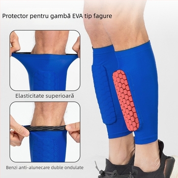 Șosete de protecție pentru gambă cu model fagure, EVA, protecție anti-coliziune, Lycra, elasticitate înaltă, antiderapante, pentru adulți și copii, fotbal