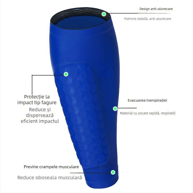 Șosete de protecție pentru gambă cu model fagure, EVA, protecție anti-coliziune, Lycra, elasticitate înaltă, antiderapante, pentru adulți și copii, fotbal