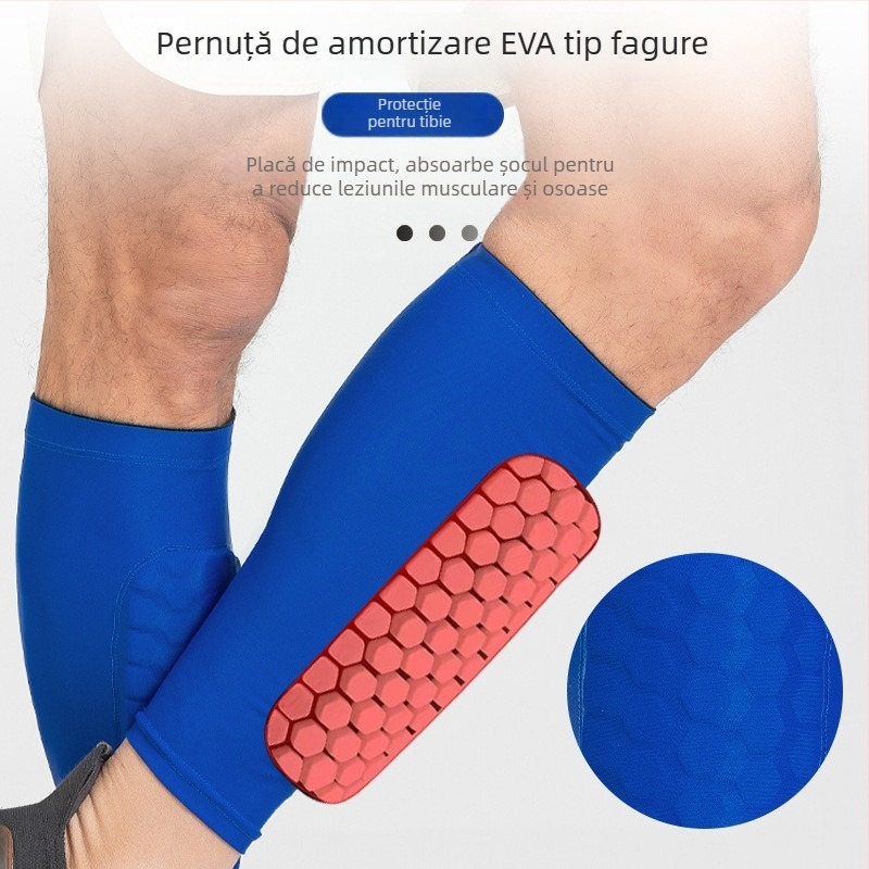 Șosete de protecție pentru gambă cu model fagure, EVA, protecție anti-coliziune, Lycra, elasticitate înaltă, antiderapante, pentru adulți și copii, fotbal