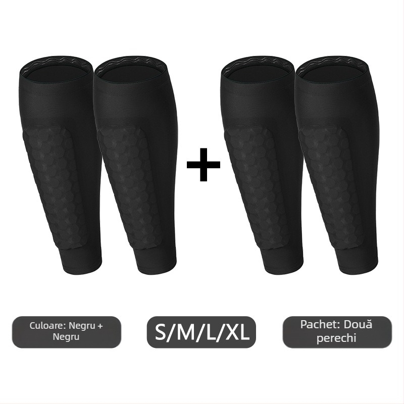 Șosete de protecție pentru gambă cu model fagure, EVA, protecție anti-coliziune, Lycra, elasticitate înaltă, antiderapante, pentru adulți și copii, fotbal