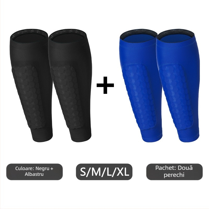 Șosete de protecție pentru gambă cu model fagure, EVA, protecție anti-coliziune, Lycra, elasticitate înaltă, antiderapante, pentru adulți și copii, fotbal