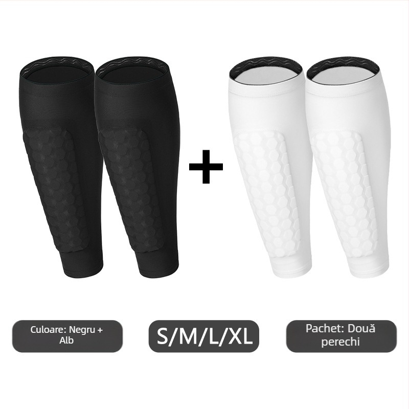 Șosete de protecție pentru gambă cu model fagure, EVA, protecție anti-coliziune, Lycra, elasticitate înaltă, antiderapante, pentru adulți și copii, fotbal