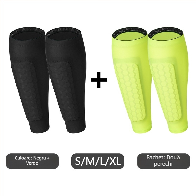 Șosete de protecție pentru gambă cu model fagure, EVA, protecție anti-coliziune, Lycra, elasticitate înaltă, antiderapante, pentru adulți și copii, fotbal