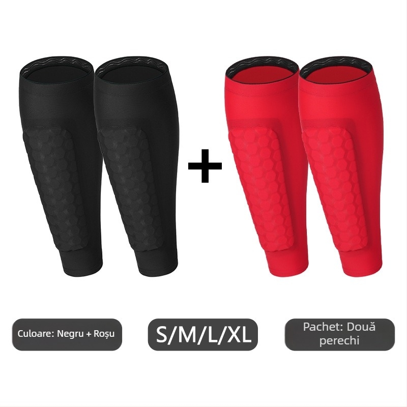 Șosete de protecție pentru gambă cu model fagure, EVA, protecție anti-coliziune, Lycra, elasticitate înaltă, antiderapante, pentru adulți și copii, fotbal