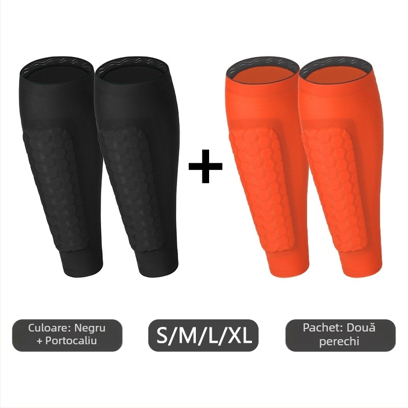 Șosete de protecție pentru gambă cu model fagure, EVA, protecție anti-coliziune, Lycra, elasticitate înaltă, antiderapante, pentru adulți și copii, fotbal