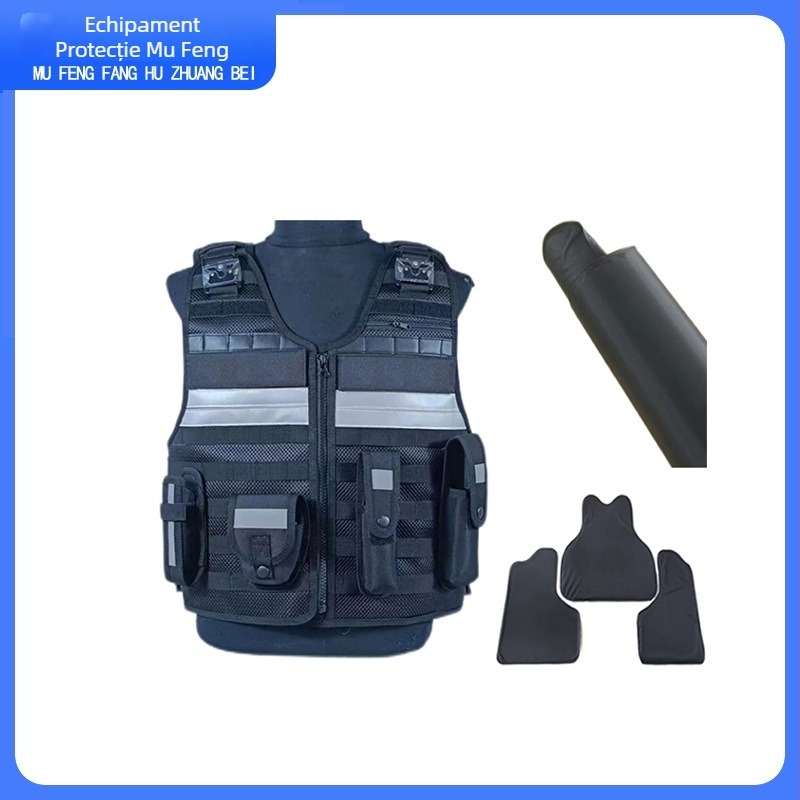 Vestă tactic anti-înțepare din 3 părți, material PE, protecție toracică, standard Ga68-2019, respirabilă, greutate 2,0 kg