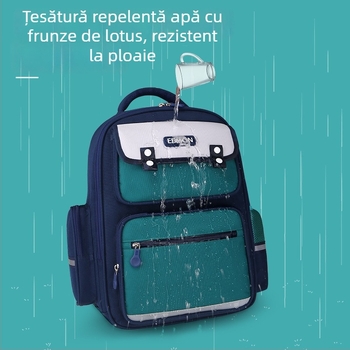 Ghiozdan pentru elevi din învățământ primar cu protecție a coloanei, design de reducere a greutății, benzi reflectorizante, capacitate mare, rezistent la apă