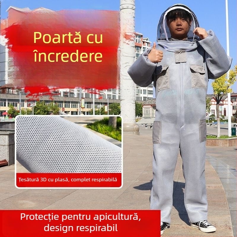 Costum de Apicultură Bee Warrior, dintr-o singură piesă, poliester, 290 g, pentru apicultură