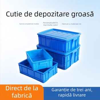 Cutie turnover din plastic HDPE cu capac, rezistentă la apă și coroziune, grosimea peretelui 1.5–2.0 mm, capacitate de încărcare 5–50