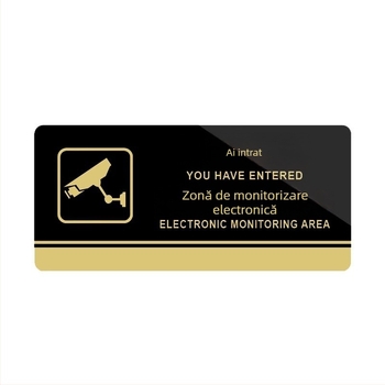 Panou de avertizare pentru supraveghere a magazinului, interior și exterior, compatibil cu camere, avertizare anti-furt