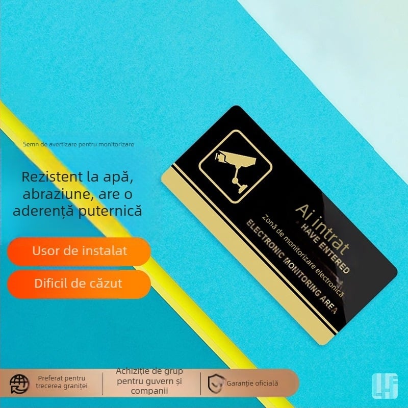 Panou de avertizare pentru supraveghere a magazinului, interior și exterior, compatibil cu camere, avertizare anti-furt