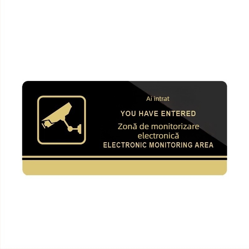 Panou de avertizare pentru supraveghere a magazinului, interior și exterior, compatibil cu camere, avertizare anti-furt