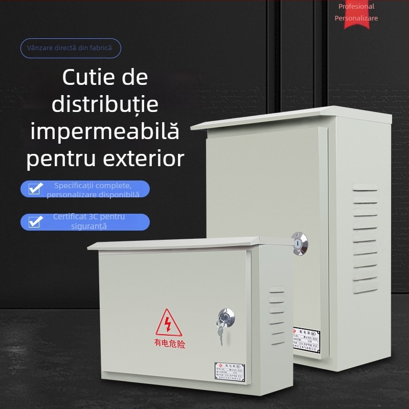 Cutie exterioară impermeabilă pentru contor și tablă de distribuție, montaj pe suprafață, carcasă din oțel laminat la rece, IP30