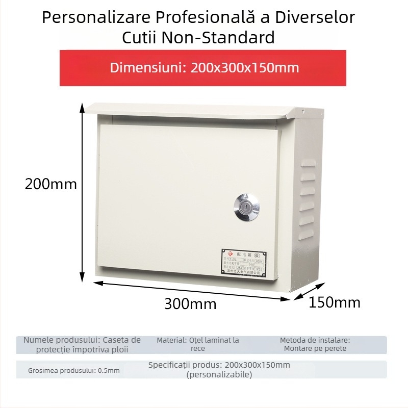 Cutie exterioară impermeabilă pentru contor și tablă de distribuție, montaj pe suprafață, carcasă din oțel laminat la rece, IP30