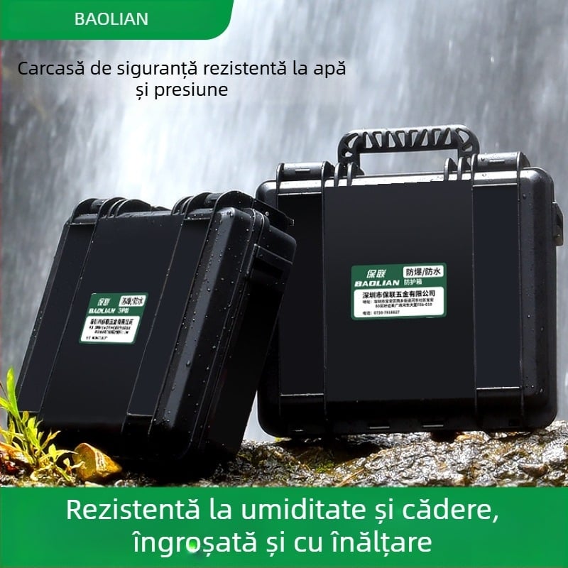 Cutie de scule din plastic portabilă pentru instrumente, impermeabilă și rezistentă la umezeală, depozitare pentru instrumente, cu protecție triplă