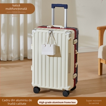 Valiză cu cadru din aluminiu, material ABS/PC durabil, roți universale, deschidere cu clapă, încuietoare cu cod standard
