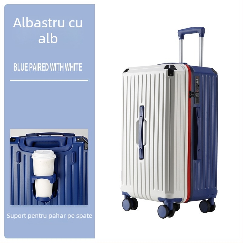 Valiză Wells din ABS, capacitate mare, încuietoare cu 28 de parole, închidere cu fermoar, roți omnidirecționale, 3,8 kg