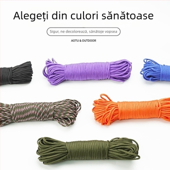 Sfoară pentru umbrelă, 4 mm, șapte fire, poliester, 31 m în pachet, pentru camping în aer liber