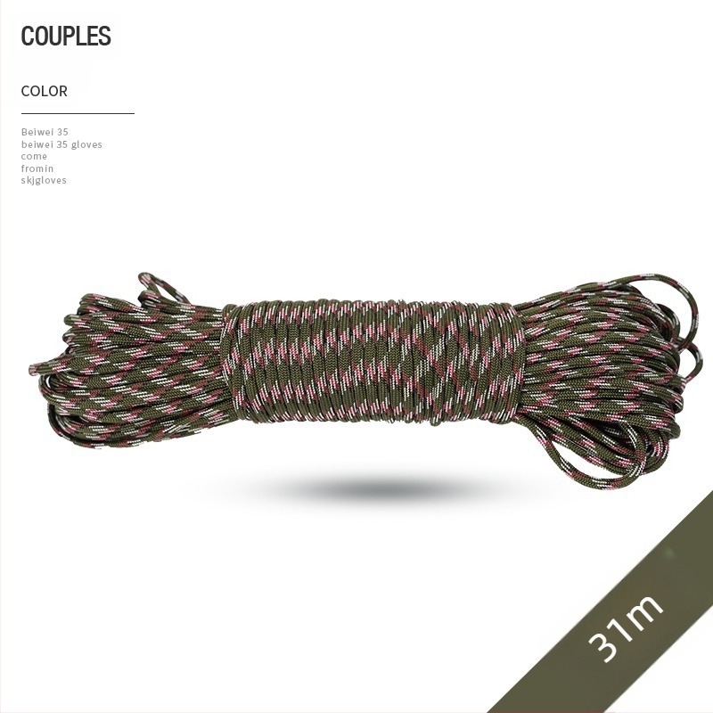 Sfoară pentru umbrelă, 4 mm, șapte fire, poliester, 31 m în pachet, pentru camping în aer liber