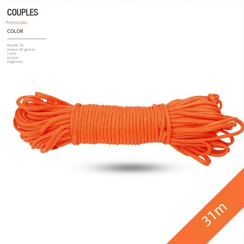 Sfoară pentru umbrelă, 4 mm, șapte fire, poliester, 31 m în pachet, pentru camping în aer liber