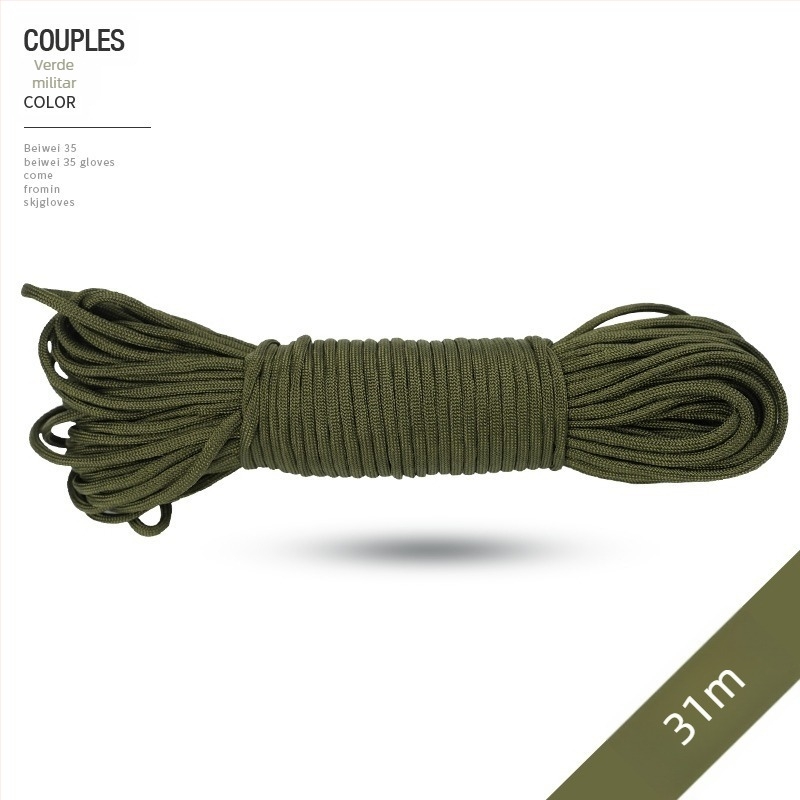 Sfoară pentru umbrelă, 4 mm, șapte fire, poliester, 31 m în pachet, pentru camping în aer liber