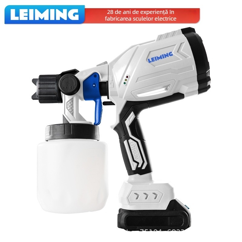Leiming pistol de vopsit cu baterie litiu – pulverizator electric cu atomizare la presiune înaltă pentru latex, fără fir, uz casnic, 20V