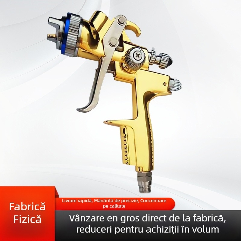 Pistol pneumatic de vopsire, cu dublă utilizare, cu atomizare înaltă, pentru vopsea auto și grund