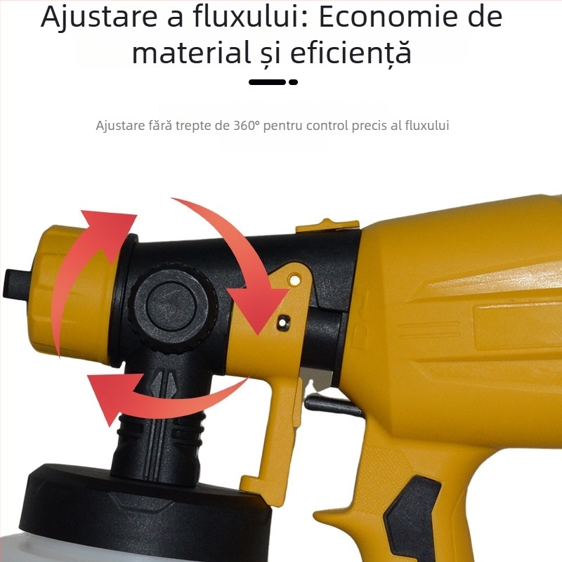 Pistol de vopsit electric AC – Putere înaltă, economie de efort, 450W, 200V, duză 1.5 mm, recipient 1000 ml, potrivit pentru vopsire și dezinfectare